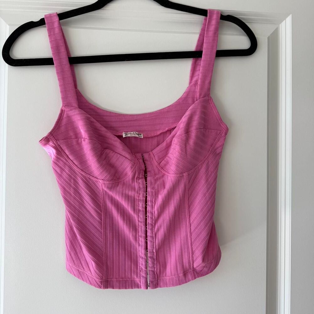 Free People Hot Pink Corset Crop Top